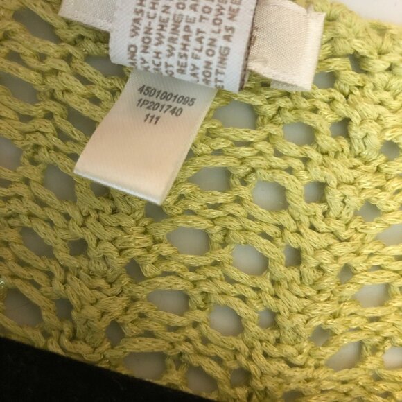 Chicos Womens Open Knit Crochet 3/4 Sleeve Sweater Light Green 1 (US Size M/8) - Picture 4 of 4